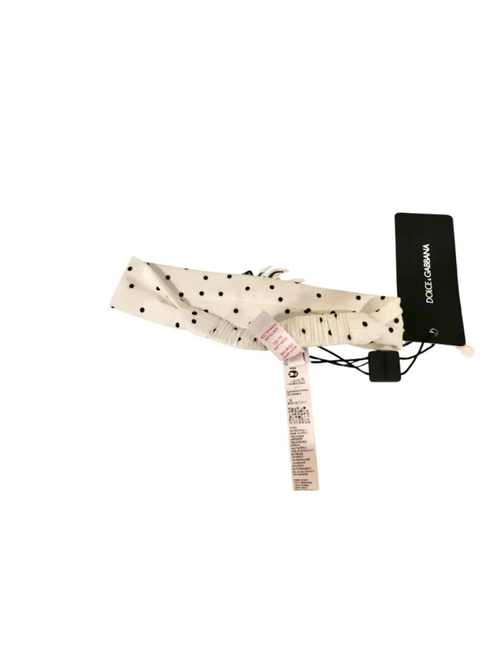 Dolce & Gabbana White Polka Dot Newborn Headband NWT